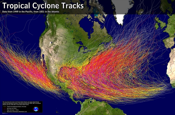 Hurricane Tracks and Life Cycle in the Atlantic