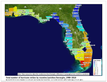 florida hurricane strikes map gulf tropical cyclone twitter 1900 east state 2010 noaa climatology meteorology preparedness sunshine moving trip again