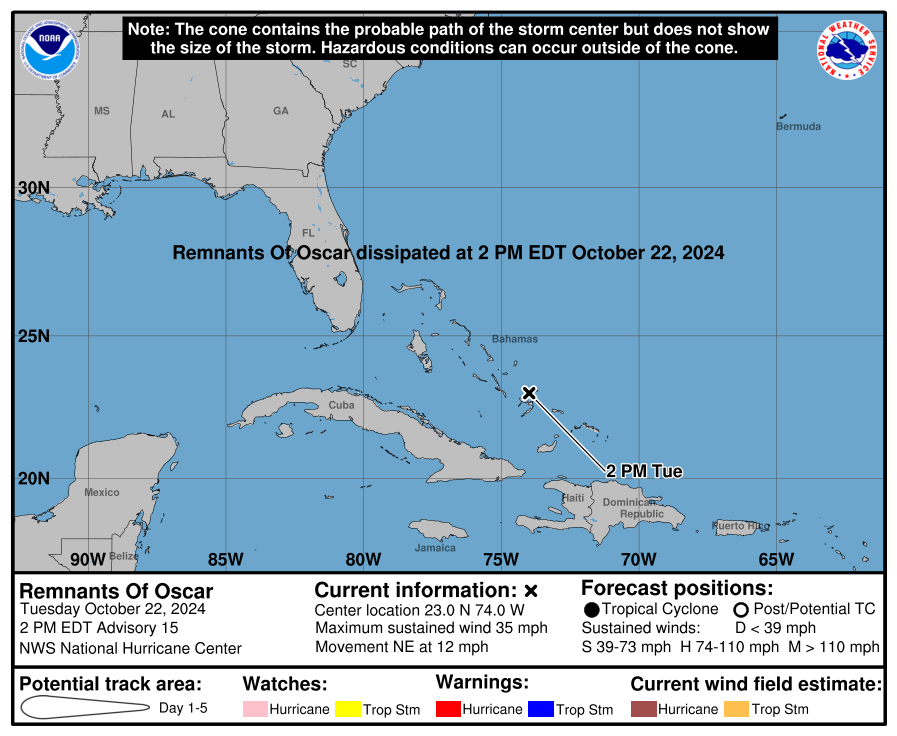 Tropical Storm Oscar: See Path, Spaghetti Models. Cuba, Bahamas Impact